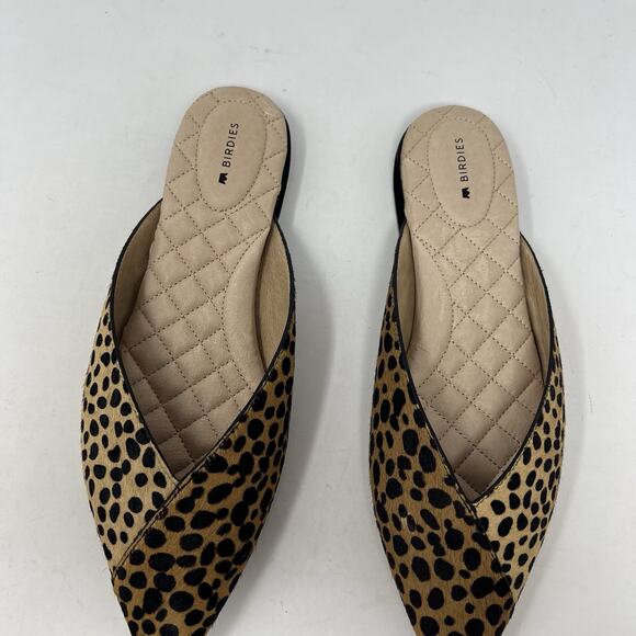 Birdies The Swan Mini Cheetah Mule Calf Hair Slide Slip On Women’s Size 9.5 Chic - Picture 5 of 6